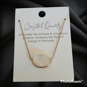 DOWNEAST Crystal Quartz Healing Witchy Pendant Chain Necklace